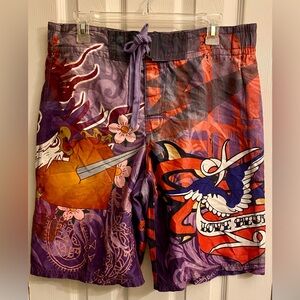 TATTOO TATTOO Men's Graphic Swim/ Board Shorts - Size M; Excellent condition.
